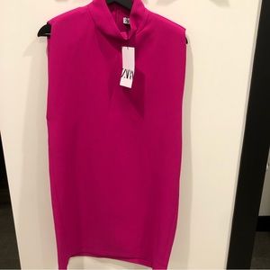 New with tags Zara hot pink mini dress size M